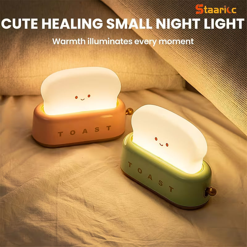 Toast Night Light — Rechargeable LED Toaster Lamp