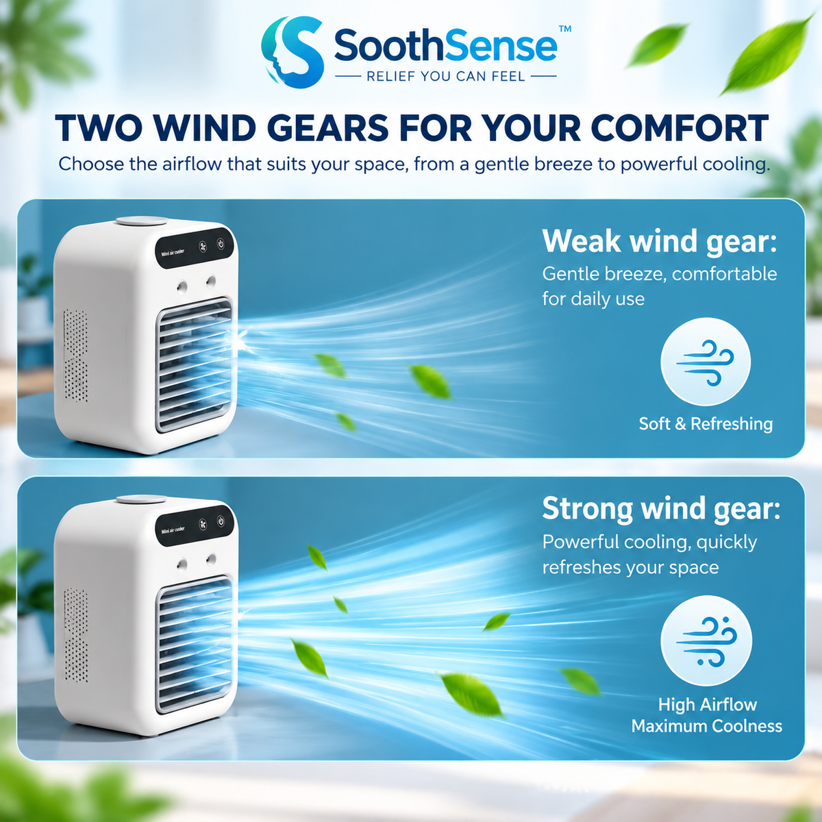 SoothSense Mini Air Cooler Fan