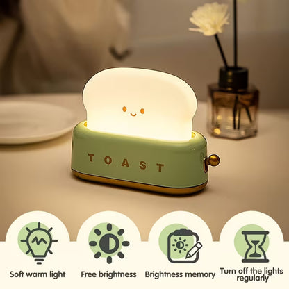 Toast Night Light — Rechargeable LED Toaster Lamp