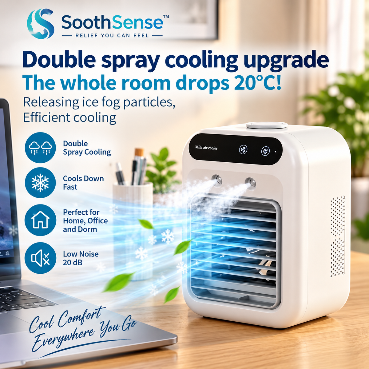SoothSense Mini Air Cooler Fan