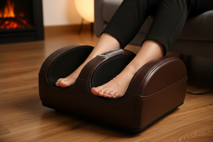 Multifunctional Foot Massager with Leg Features And Heating Function in a cozy living room setting.